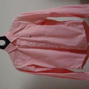 [S] A&F Orange Stripe Shirt